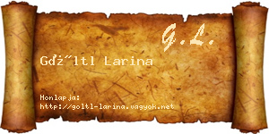 Göltl Larina névjegykártya